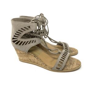 Dolce Vita Suede Cork Heel Gladiator Sandals Women's Size 7